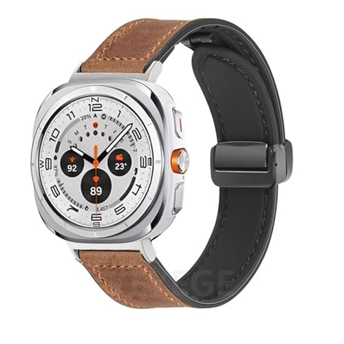 KCHSRKHXC Leather Silicone Bracelet for Galaxy Watch Ultra 47mm Magnetic Band Sports Strap for Watch ULTRA7 47mm NO Gaps Watchbands von KCHSRKHXC