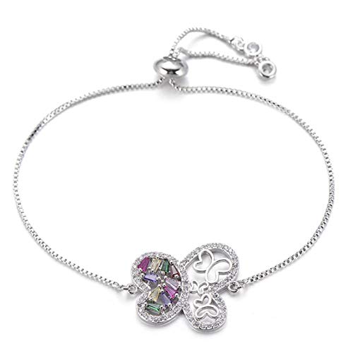 KCHSRKHXC Luxuriöser Prinzessinnen-Zirkonia-Schmetterlings-Charm, Schiebekette, Kristall, Hochzeitsschmuck von KCHSRKHXC