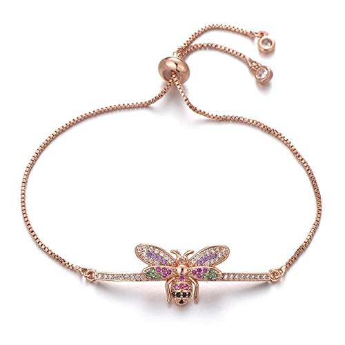 KCHSRKHXC Luxus Multi-Mikro-Pavé Kubikzirkonia Biene Charme Kette Link Marke Ladies Juwely Geschenk von KCHSRKHXC