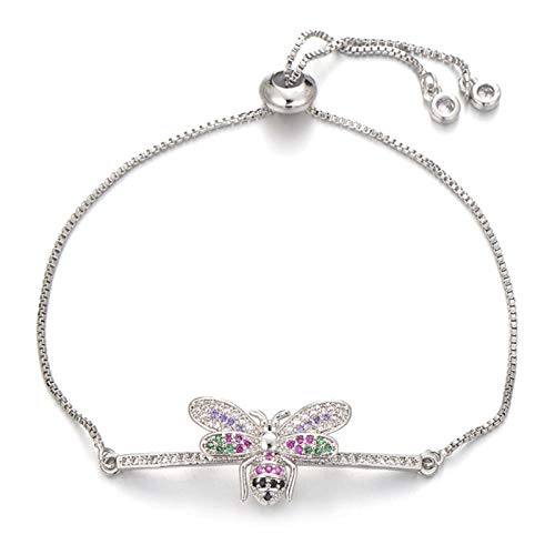 KCHSRKHXC Luxus Multi-Mikro-Pavé Kubikzirkonia Biene Charme Kette Link Marke Ladies Juwely Geschenk von KCHSRKHXC