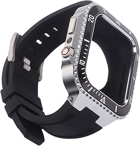 KCHSRKHXC Modified Kit Metal Watch Case With Band，For Band Series 8 7 45mm，Stainless Steel Cover+Strap Retrofit Set Accessories，For Series 6 5 4 SE von KCHSRKHXC