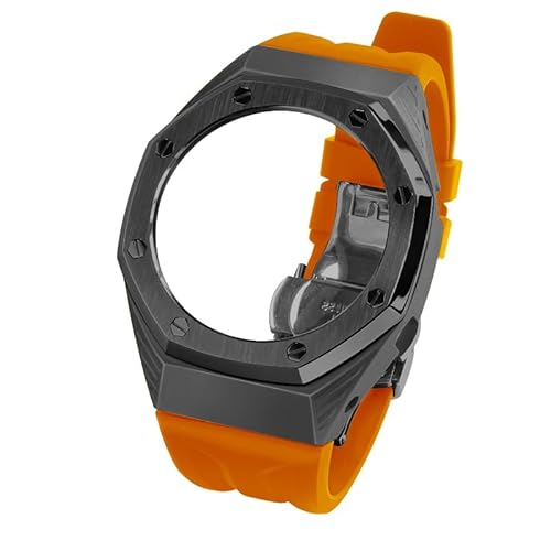 KCHSRKHXC Nachrüstungskit Metal Watch Hülle Gummi-Uhrengurt für GA2100 Gen5 Edelstahlabdeckung für GA-B2100/2110 Armband von KCHSRKHXC