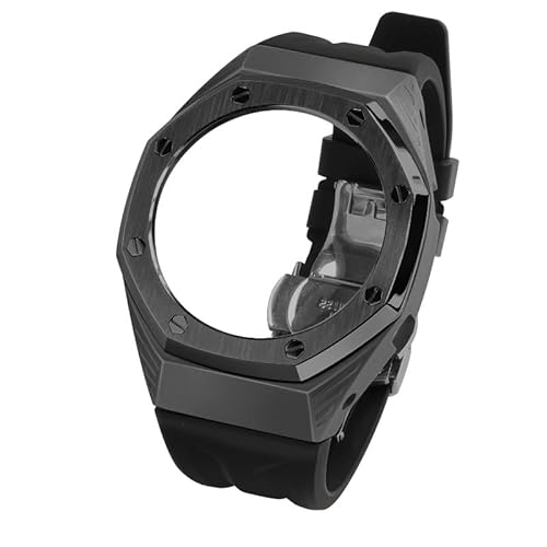 KCHSRKHXC Nachrüstungskit Metal Watch Hülle Gummi-Uhrengurt für GA2100 Gen5 Edelstahlabdeckung für GA-B2100/2110 Armband von KCHSRKHXC