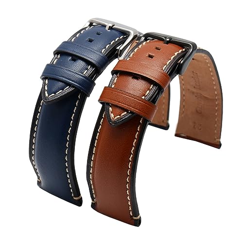 KCHSRKHXC Neues echtes Lederband 20mm 22 mm 24mm Uhrenbandkompatibel mit FTW1114/FS5151 Uhrenarmband von KCHSRKHXC