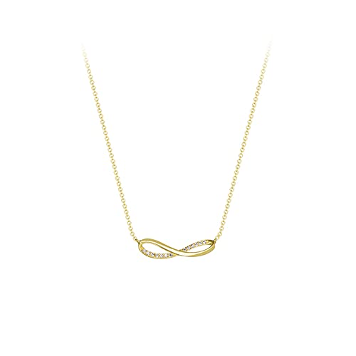 KCHSRKHXC Pendellanhänger Halsketten Sterling Silversilver Halskette weibliche Klavierschlosskette Licht Luxus Einfacher Temperamentpaar Halsschmuck verdrehte Ring für Frauen von KCHSRKHXC