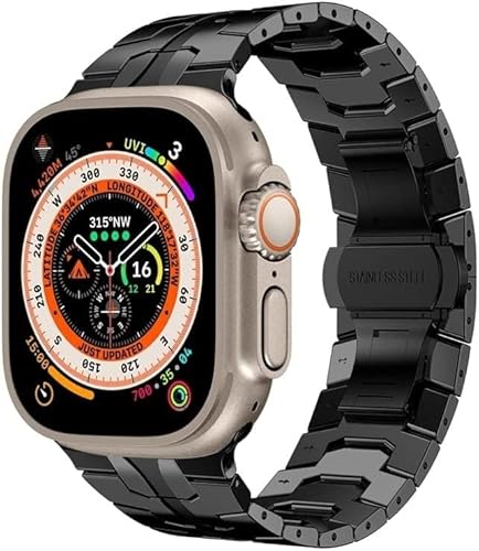 KCHSRKHXC Premium Edelstahl Metall Uhrengurt ， für 49 mm 44 mm 45 mm ， für Iron Man Armband -Metall -Schnalle -Band kompatibel mit iWatch Ultra 8 7 Se 6 41/40/38/42 mm von KCHSRKHXC