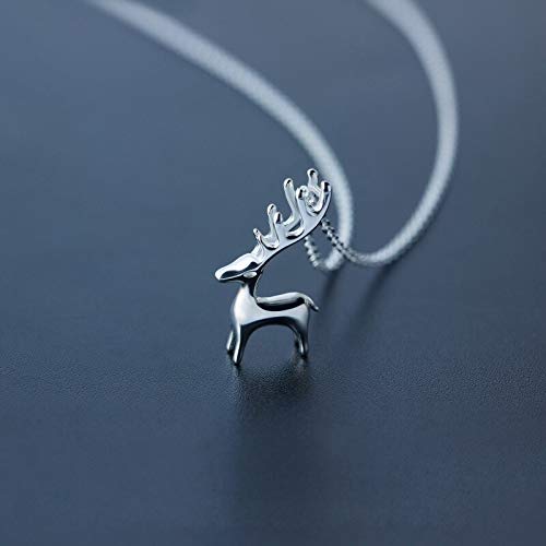 KCHSRKHXC Real 100% Sterling Silver Silver Vivid Elk Deer Necklaces Women Cute Animal Necklace Gift KCHSRKHXC Real 100% Sterling Silver Silver Vivid Elk Deer Necklaces Women Cute Animal Necklace Gift von KCHSRKHXC