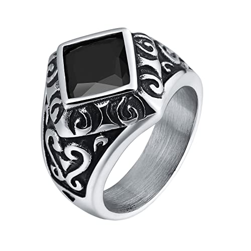 KCHSRKHXC Ring for Men Gothic,Ring for Men Cheap Square Stone with Vintage Flower Mens Rings Stainless Steel Red KCHSRKHXC Ring for Men Gothic,Ring for Men Cheap Square Stone with Vintage Flower Mens Rings Stainless Steel Red von KCHSRKHXC