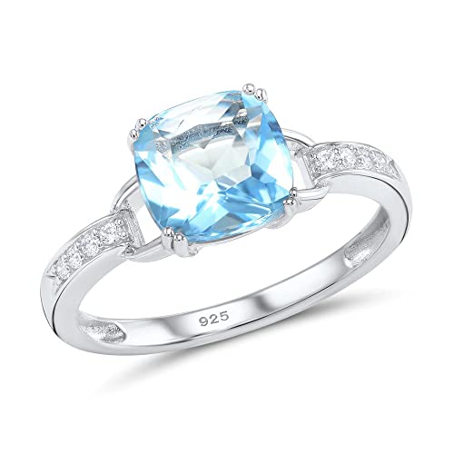 KCHSRKHXC Ringe für Frauen neueste funkelnde Luxusringe Blauer Feinschmuck von KCHSRKHXC