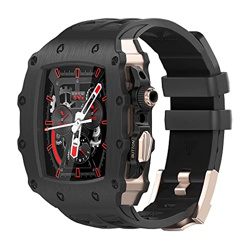 KCHSRKHXC Rubber Uhrengurt Metallkoffer Assembler-Kit ， für 9 8 7 45mm 6 5 4 Se 44mm Uhr Ersetzen Sie Anti-Fall Cool Sport Armband Männer Frauen Fashion Watch Band Set von KCHSRKHXC