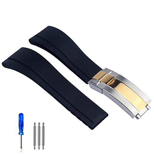 KCHSRKHXC Rubber Watch Strap For Tudor Wristband Black Blue Green Waterproof Silicon Watches Band Bracelet 20mm 21mm von KCHSRKHXC