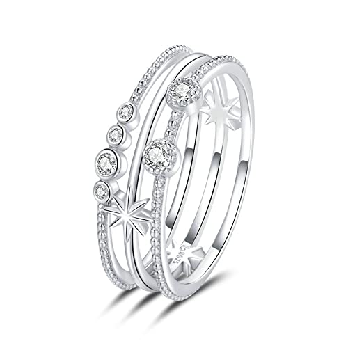 KCHSRKHXC Shining Star Finger Rings For Women Woman Wedding Ring Size Style Fine Jewelry von KCHSRKHXC