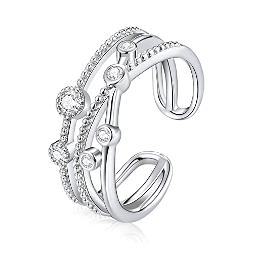 KCHSRKHXC Shining Stars Finger Rings For Women Stackable Rings Band Fine Jewelry von KCHSRKHXC