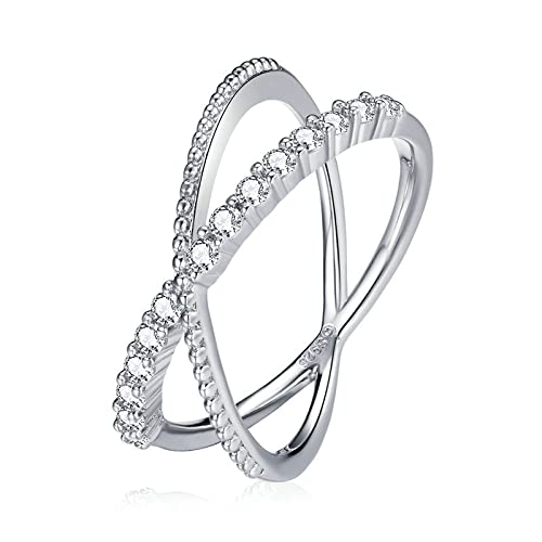 KCHSRKHXC Sparkle Interwoven Ring Zircon Finger Rings For Women Fine Jewelry von KCHSRKHXC
