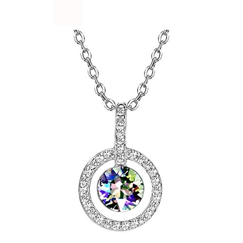 KCHSRKHXC Ssternling Silversilver Kristall Strass langkettige Halsketten für Frauen Geschenke Schmuck Schmuck von KCHSRKHXC