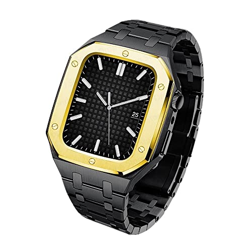 KCHSRKHXC Stainless Steel Metal Watch Case And Band Bezel Modification Kit Set,For Band Series 9 8 7 45mm 6 5 4 SE 44mm Series Upgrade Refit Watch Strap KCHSRKHXC Stainless Steel Metal Watch Case And Band Bezel Modification Kit Set,For Band Series 9 8 7 45mm 6 5 4 SE 44mm Series Upgrade Refit Watch Strap von KCHSRKHXC