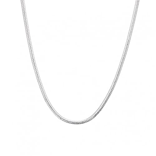 KCHSRKHXC Sterling Silber Silber 1mm 2 mm 3mm Schlangenkette Halskette für Männer Frauen Hochzeit Schmuck Geschenk von KCHSRKHXC
