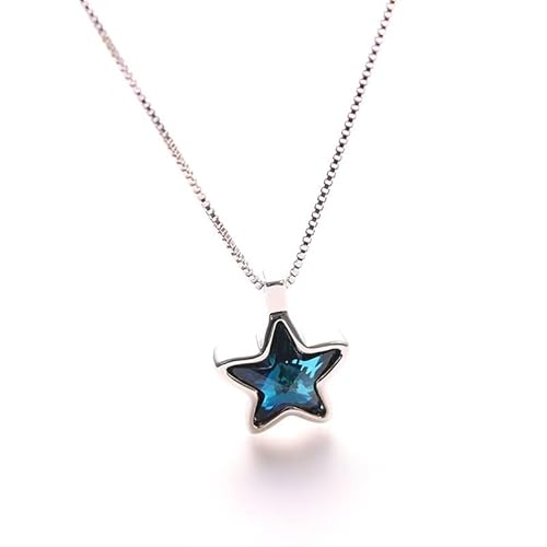 KCHSRKHXC Sterling Silversilver Shiny Star Anhänger Halsketten für Frauen Mädchen Kubikzirkonia Charme Sterling Silber Kette Schmuck von KCHSRKHXC