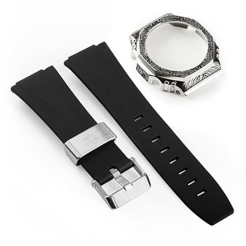 KCHSRKHXC Third generation rubber strap carved stainless steel watch cover for GA2100 retrofit and upgrade DIY watch strap von KCHSRKHXC
