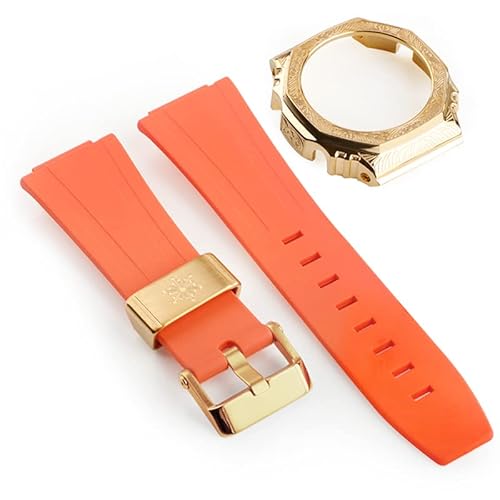 KCHSRKHXC Third generation rubber strap carved stainless steel watch cover for GA2100 retrofit and upgrade DIY watch strap von KCHSRKHXC