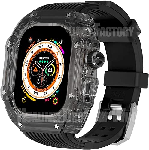 KCHSRKHXC Transparent Watch Cover Silicon Sport Watch Band Mod Kit ， für Ultra 8 7 6 5 4 SE 44 mm 45 mm 49mm Serie Ersetzen Sie den Uhrengurt von KCHSRKHXC
