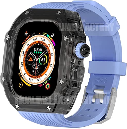 KCHSRKHXC Transparent Watch Cover Silicon Sport Watch Band Mod Kit ， für Ultra 8 7 6 5 4 SE 44 mm 45 mm 49mm Serie Ersetzen Sie den Uhrengurt von KCHSRKHXC