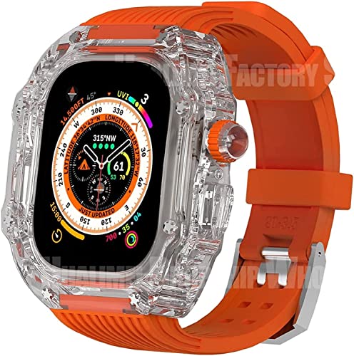 KCHSRKHXC Transparent Watch Cover Silicon Sport Watch Band Mod Kit ， für Ultra 8 7 6 5 4 SE 44 mm 45 mm 49mm Serie Ersetzen Sie den Uhrengurt von KCHSRKHXC