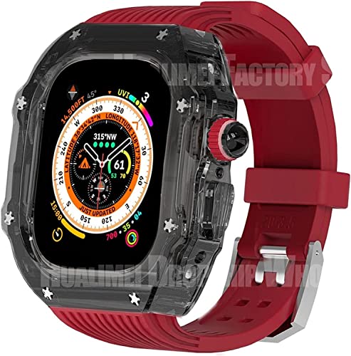 KCHSRKHXC Transparent Watch Cover Silicon Sport Watch Band Mod Kit ， für Ultra 8 7 6 5 4 SE 44 mm 45 mm 49mm Serie Ersetzen Sie den Uhrengurt von KCHSRKHXC