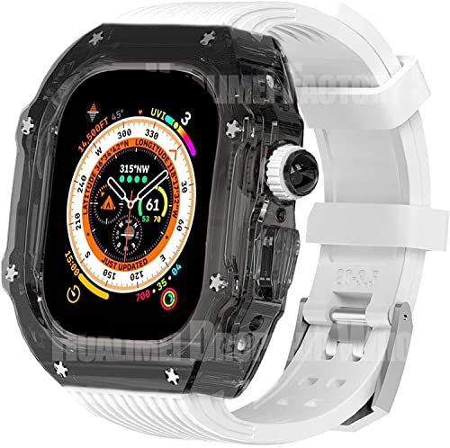 KCHSRKHXC Transparent Watch Cover Silicon Sport Watch Band Mod Kit ， für Ultra 8 7 6 5 4 SE 44 mm 45 mm 49mm Serie Ersetzen Sie den Uhrengurt von KCHSRKHXC