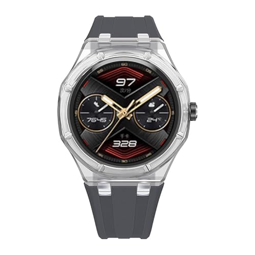 KCHSRKHXC Transparentes Gletscher -Gehäuse -Bandmodifikation Kit für GT Cyber Uhren -Silikonarmband für GT Cyber Gummi -Sportgurt Uhrenbands von KCHSRKHXC