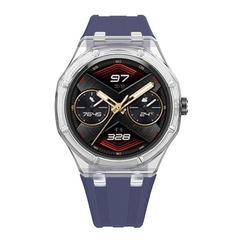 KCHSRKHXC Transparentes Gletscher -Gehäuse -Bandmodifikation Kit für GT Cyber Uhren -Silikonarmband für GT Cyber Gummi -Sportgurt Uhrenbands von KCHSRKHXC