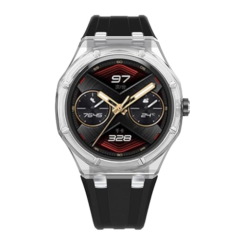 KCHSRKHXC Transparentes Gletscher -Gehäuse -Bandmodifikation Kit für GT Cyber Uhren -Silikonarmband für GT Cyber Gummi -Sportgurt Uhrenbands von KCHSRKHXC