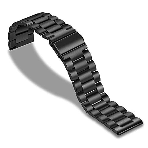 KCHSRKHXC Uhrenarmband aus Metall, Edelstahl, Ersatz-Doppelschnalle, drei Perlentaschen, 20 mm, 22 mm, 20 mm, Standard, Standard von KCHSRKHXC