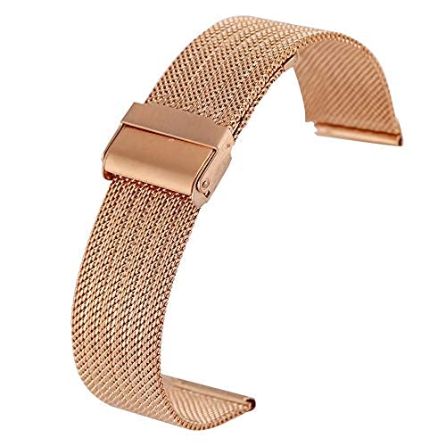 KCHSRKHXC Uhrengurt, 18/20/22/24 mm Hakenschnalle Mesh Edelstahl -Uhr -Uhr -Uhren -Bänder Ersatzgurtarmband von KCHSRKHXC