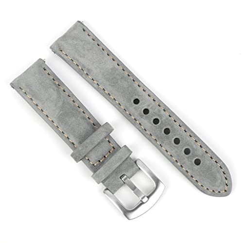 KCHSRKHXC Uhrengurt 18 mm 19mm 20 mm Vintage handgefertigtes Uhrenbandgrau Brauner Ersatzgurte für Uhrzubehör (a, 18 mm) von KCHSRKHXC