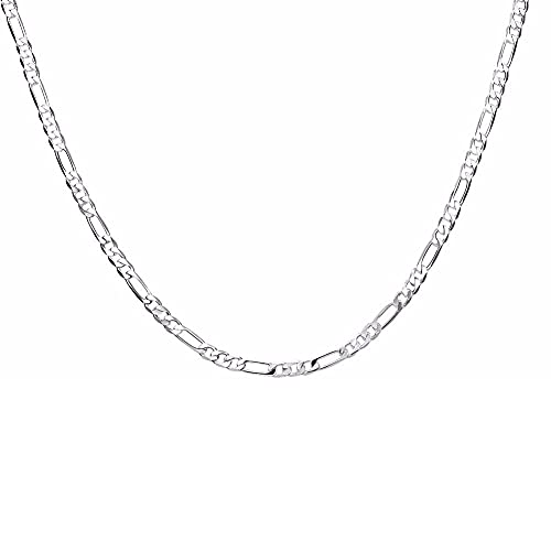 KCHSRKHXC Unisex Party Hochzeitsgeschenk Silber 4mm Kette Sterling Silber Silber Kette Halskette von KCHSRKHXC
