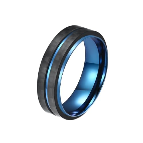 KCHSRKHXC Wedding Band for Men Engraved Promise Ring for Men Stainless Steel,Round with 7.4MM Mens Ring Blue Men's Engagement Rings KCHSRKHXC Wedding Band for Men Engraved Promise Ring for Men Stainless Steel,Round with 7.4MM Mens Ring Blue Men's Engagement Rings von KCHSRKHXC