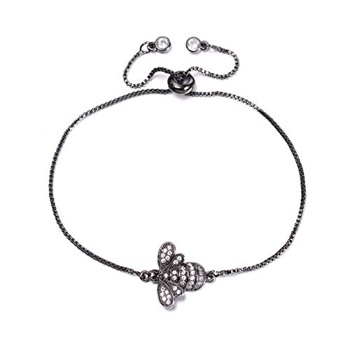KCHSRKHXC Zirkonia | Cubic Bee Match Adjudable Sliding Chain Charming Jewelry Fashion Fashion Geburtstag Geschenk von KCHSRKHXC