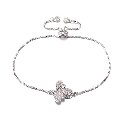 KCHSRKHXC Zirkonia | Cubic Bee Match Adjudable Sliding Chain Charming Jewelry Fashion Fashion Geburtstag Geschenk von KCHSRKHXC