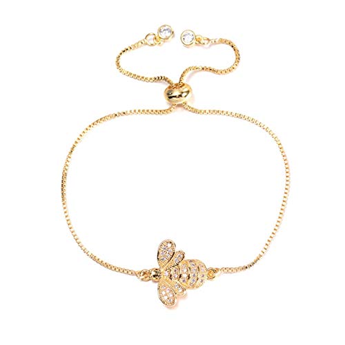 KCHSRKHXC Zirkonia | kubische Bienenmuster Verstellbare Schiebkette Charming Schmuck Mode Geburtstagsgeschenk von KCHSRKHXC