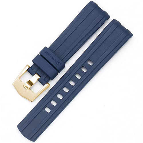 KCHSRKHXC for Omega Watch Band 007 Planet Ocean AT150 Pin Buckle Silicone Watch Strap Watch Accessories Rubber Watch Bracelet (Color : Blue-Silver Buckle, Size : 20mm) von KCHSRKHXC