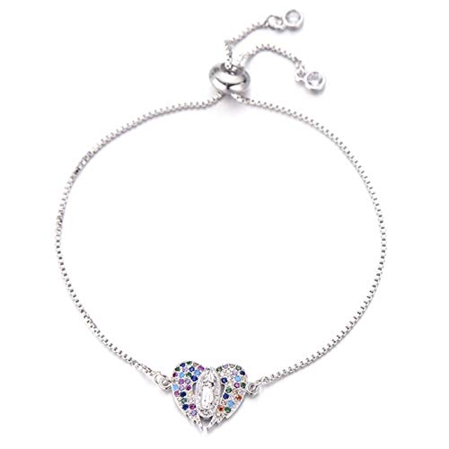 KCHSRKHXC leer Engelsflügel mehrfarbiger Kubikzirkonien einstellbare Zirkonia Reißverschluss Kette Frauen Schmuck von KCHSRKHXC