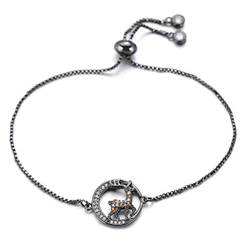 KCHSRKHXC süße Elchhirsch Charme Tierschmuck Slider Kette Kubikzirkonia Runde für Frauenkind von KCHSRKHXC