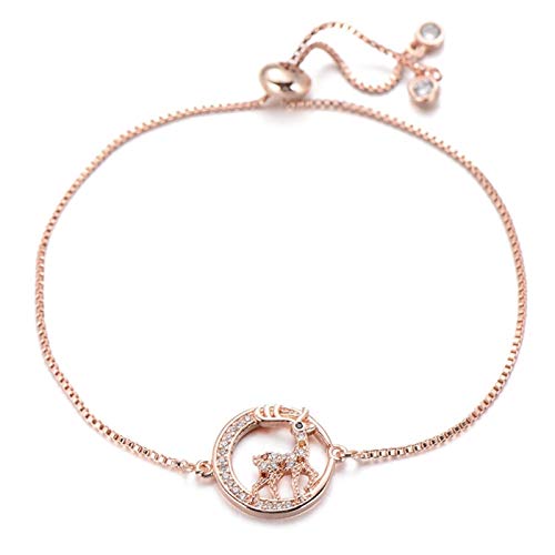 KCHSRKHXC süße Elchhirsch Charme Tierschmuck Slider Kette Kubikzirkonia Runde für Frauenkind von KCHSRKHXC