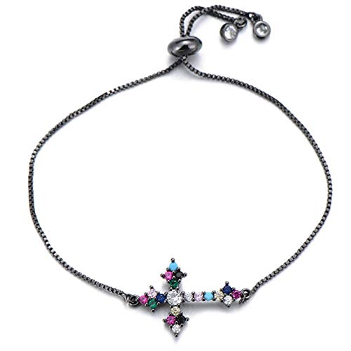 Mehrfarbiger Geburtsstein Zirkonia Kreuz Charm Mädchen Mädchen Schiebekette Schmuck von KCHSRKHXC