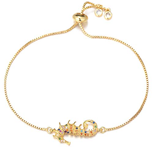 Mode kubische Zirkonia Hippocampus Charme weibliche Schiebereglerkette Hippocampus Trendy Jewelry Geschenk von KCHSRKHXC