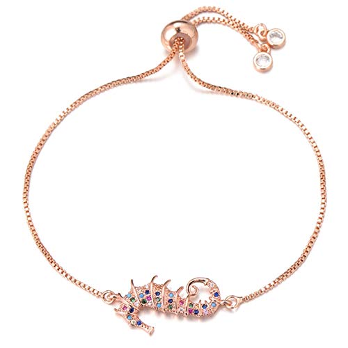 Mode kubische Zirkonia Hippocampus Charme weibliche Schiebereglerkette Hippocampus Trendy Jewelry Geschenk von KCHSRKHXC