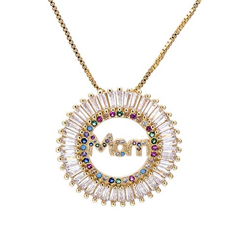 Mutter Familie Schmuck Mutter rund kubische Zirkonia -Kette Luxus -Anhänger Halskette von KCHSRKHXC
