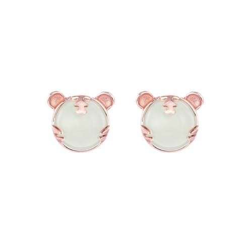 Paare Hetian Jade South Red Achat Ohrringe flach zurück für Frauen Mädchen Damen - niedliche Tierfarbe Ohrringe flach zurück für Frauen Mädchen Damen - 形状 Gestüt Ohrring Hoops Ohrring von KCHSRKHXC