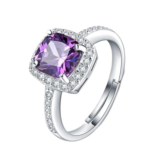 Sterling Silber Schmuck Ring Amethyst Sterling Silber Frauen natürliche Edelsteinringe Verlobungsring Feiner Schmuck von KCHSRKHXC